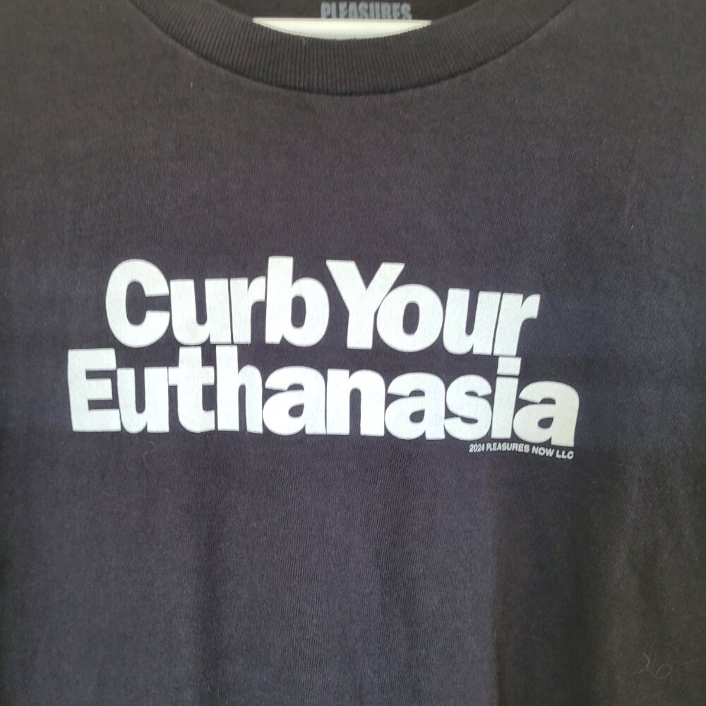 Pleasures 'Curb Your Euthanasia' Graphic T-Shirt Men's XL - Picture 2 of 4